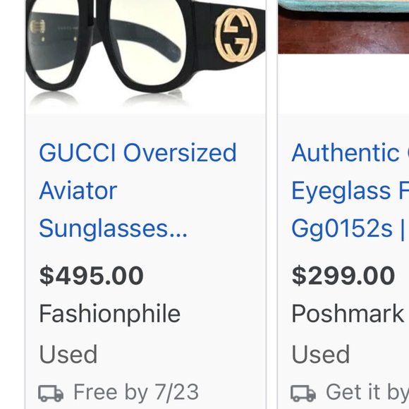 Authentic gucci oversized aviator sunglasses - Picture 5 of 6